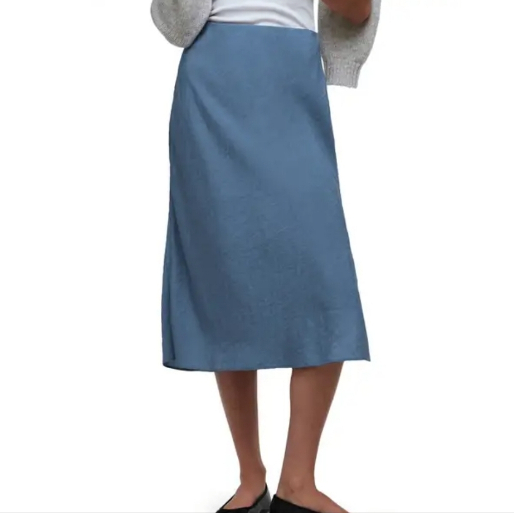 NWT Madewell Crinkled Satin Slip Skirt